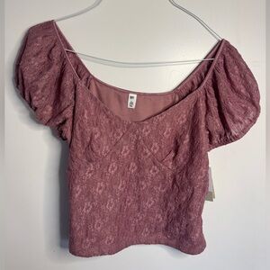 BP NWT Mauve Lace Crop Top 💗 size Large 💗